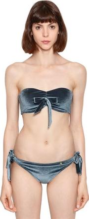 Blossom Grisaille Velvet Bikini Top 