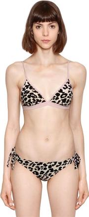 Uma Leopard Mauve Triangle Bikini Top 