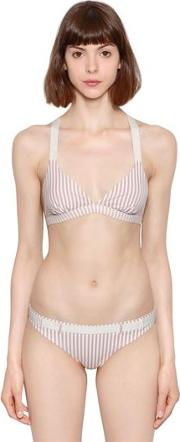 Uma Striped Triangle Bikini Top 