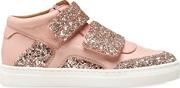 Glittered Leather High Top Sneakers 