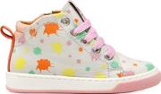 Printed Leather High Top Sneakers 