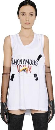 Anonymous Icon Patch Jersey Tank Top 
