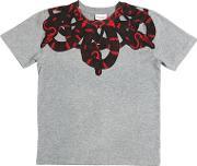 Snakes Printed Cotton Jersey T Shirt 