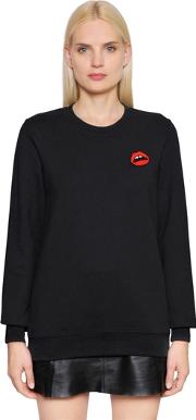 Patch Lips Cotton Sweatshirt 