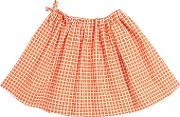 Square Print Cotton Poplin Skirt 