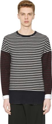 Striped Wool Jersey T Shirt 