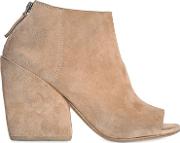 95mm Suede Open Toe Boots 