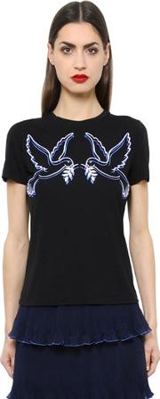 Iven Doves Embroidered Jersey T Shirt 