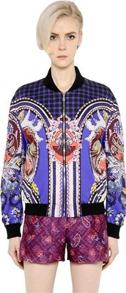 Printed Cotton Poplin Bomber Jacket 