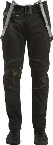 17cm Waxed Cotton Biker Pants 