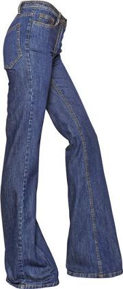 Flared Cotton Denim Jeans 