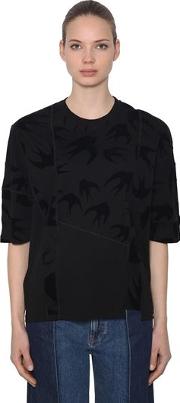 Over Swallows Patchwork Jersey T Shirt 