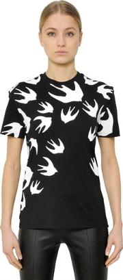 Swallow Printed Cotton Jersey T Shirt 