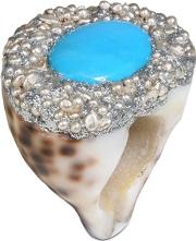 Cowrie Shell W Turquoise, Capri Ring 