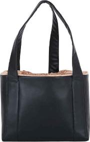 Nappa Leather & Silk Satin Tote Bag 