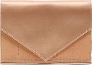 Silk Satin & Leather Envelope Clutch 