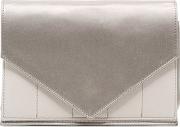 Silk Satin & Leather Envelope Clutch 