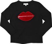 Zipped Lip Viscose Knit Sweater 