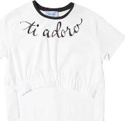 Ti Adoro Printed Jersey Cropped T Shirt 