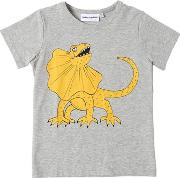 Dinosaur Print Cotton Jersey T Shirt 