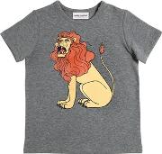 Lion Print Organic Cotton Jersey T Shirt 
