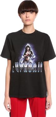 Euphoria Printed Cotton Jersey T Shirt 