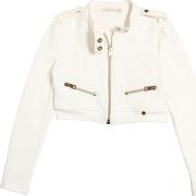 Cropped Light Cotton French Terry Jacket 