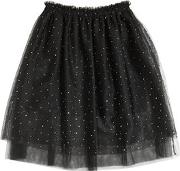 Embellished Stretch Tulle Skirt 