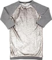Sequined Cotton Sweatshirt Dress 