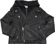 Hooded Leather Jacket 