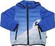 Waterproof Ski Print Nylon Puffer Jacket 