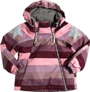 Waterproof Striped Nylon Ski Jacket 