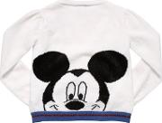 Mickey Mouse Intarsia Wool Knit Cardigan 