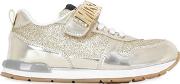 Brushed & Glittered Leather Sneakers 