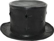 Cross Cuts Leather Top Hat 