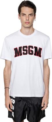 Logo Print Cotton Jersey T Shirt 