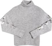 Metallic Logo Rib Knit Sweater 