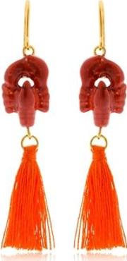 Lobster Earrings With Tassels 