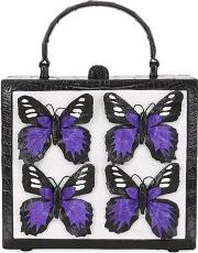 Butterfly Box Caiman Shoulder Bag 