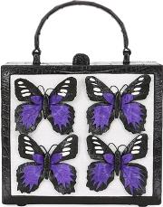 Butterfly Box Caiman Shoulder Bag 