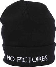 No Pictures Embroidered Beanie Hat 