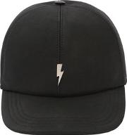 Bolt Leather Baseball Hat W Embroidery 