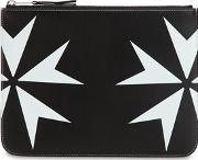 Printed Stars Leather Pouch 