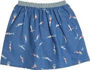 Swimmers Printed Cotton Poplin Skirt 