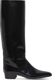 20mm Polished Leather Tall Boots 