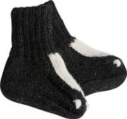 Skunk Baby Alpaca Knit Socks 