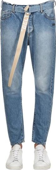 18cm Belt Cropped Denim Jeans 