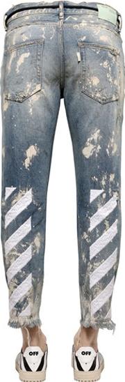 18cm Stripe Distressed Denim Jeans 
