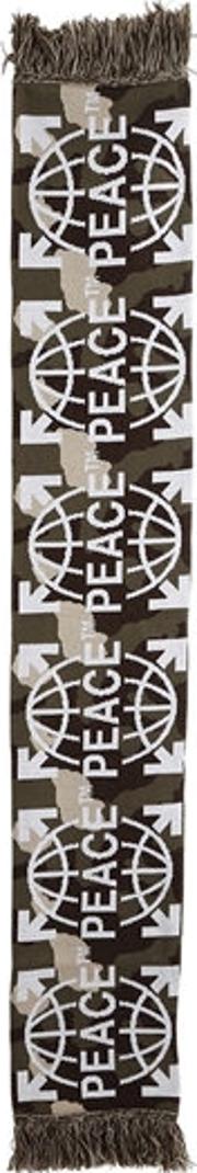 Camo Peace Stitched Scarf W Fringe 