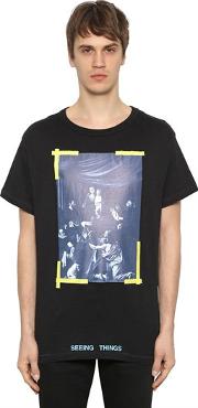 Oversize Caravaggio Print Jersey T Shirt 